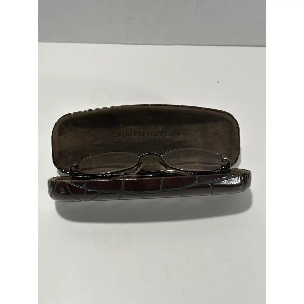 Lauren Hutton L125 Violet Eyeglasses Frames + Brown Hard Shell Case 51[]18-135MM